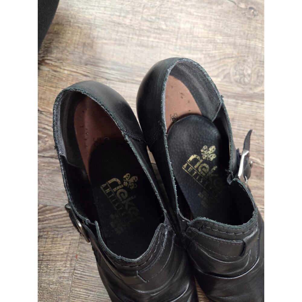 Rieker Sarah High Cut Court Black Leather Ankle Heels Bootie US 10.5/11 EUR 41 - Picture 9 of 9